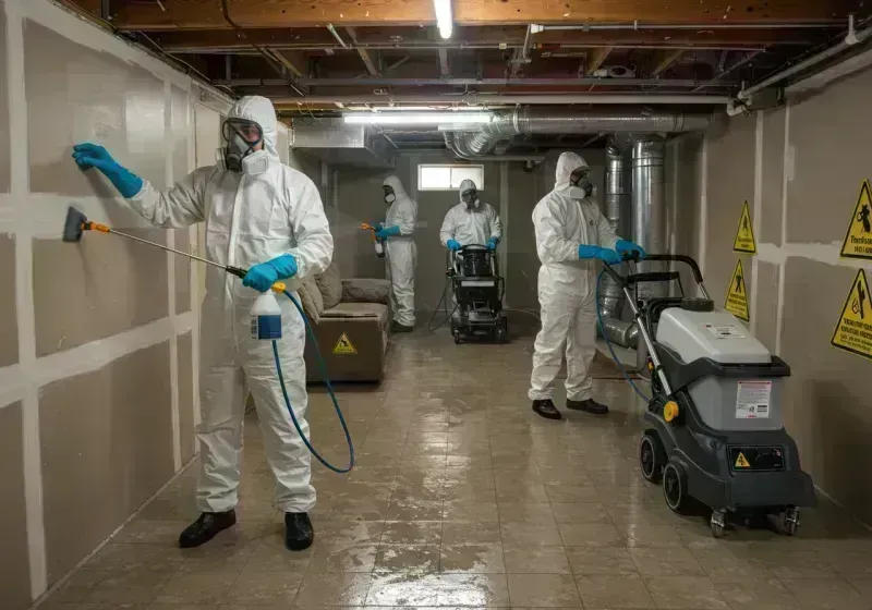 Basement Moisture Removal and Structural Drying process in Bureau County, IL